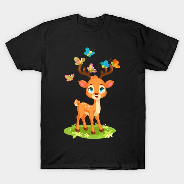 Cute Deer T-Shirt by King Tiger
